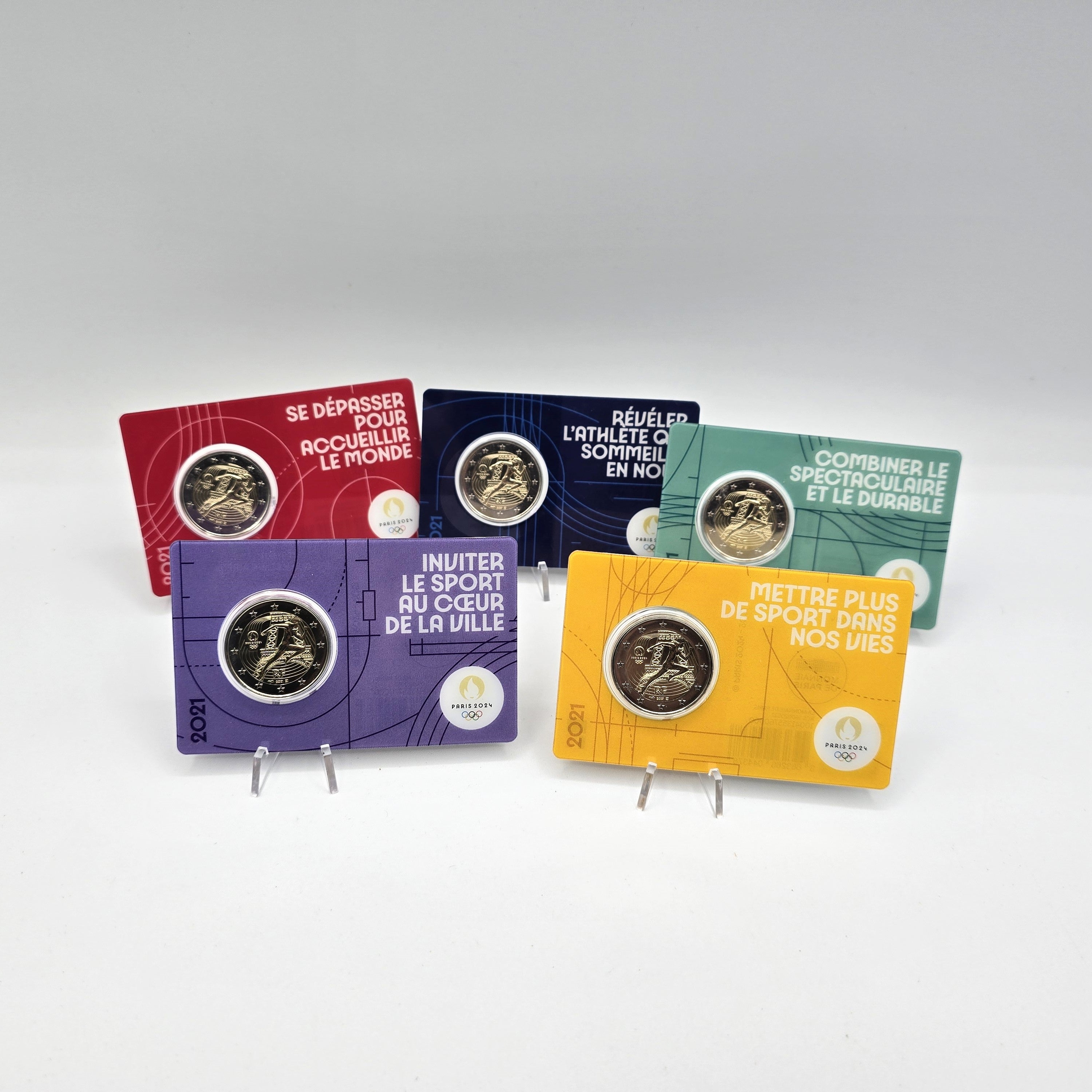 2021 Set (5X) Jogos Olímpicos 2024 - 2€ França Coincard